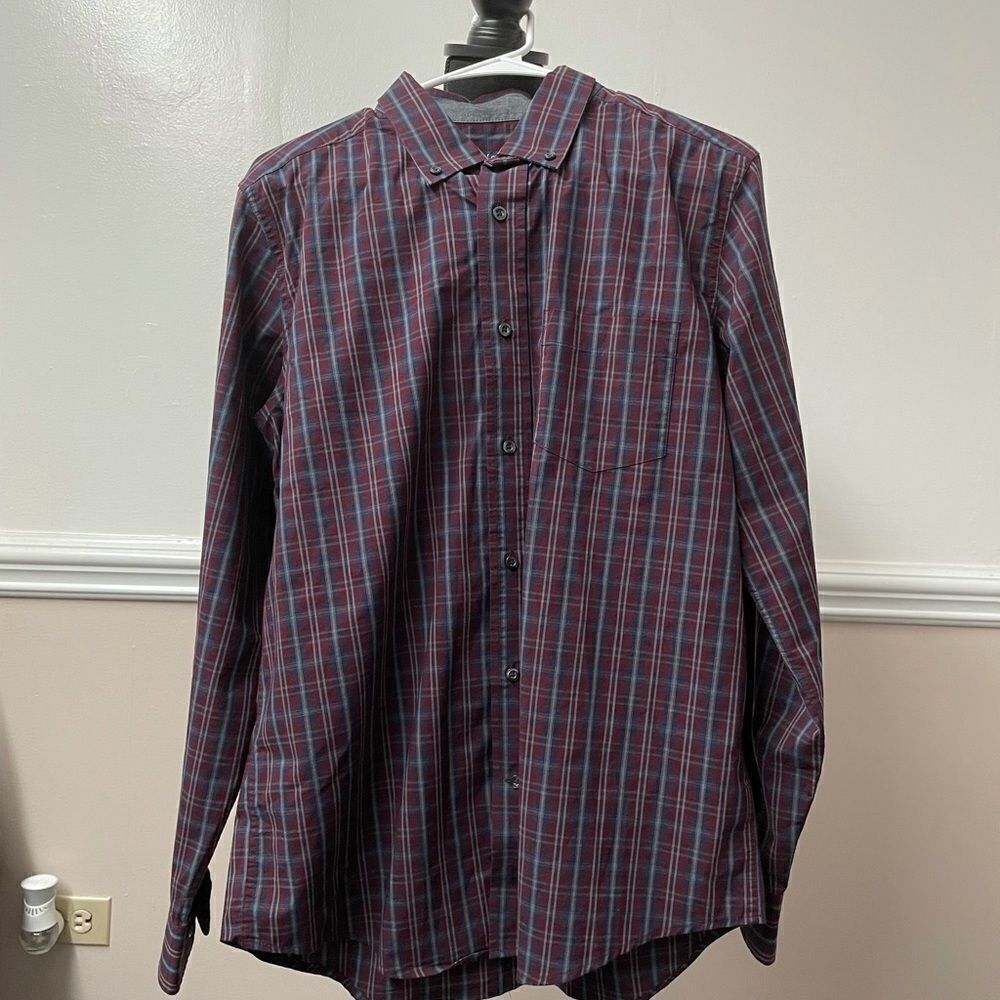 George Classic Fit Men’s Button Down Plaid Shirt